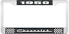1950 Chevrolet Black And Chrome License Plate Frame With White Lettering - image 1