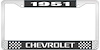 1951 Chevrolet Black And Chrome License Plate Frame With White Lettering - image 1