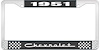 1951 Chevrolet Black And Chrome License Plate Frame With White Lettering - image 1