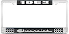 1952 Chevrolet Black And Chrome License Plate Frame With White Lettering - image 1