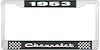 1953 Chevrolet Black And Chrome License Plate Frame With White Lettering - image 1