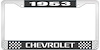 1953 Chevrolet Black And Chrome License Plate Frame With White Lettering - image 1