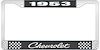 1953 Chevrolet Black And Chrome License Plate Frame With White Lettering - image 1
