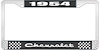 1954 Chevrolet Black And Chrome License Plate Frame With White Lettering - image 1