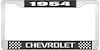 1954 Chevrolet Black And Chrome License Plate Frame With White Lettering - image 1