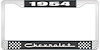 1954 Chevrolet Black And Chrome License Plate Frame With White Lettering - image 1