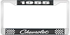 1955 Chevrolet Black And Chrome License Plate Frame With White Lettering - image 1