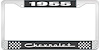 1955 Chevrolet Black And Chrome License Plate Frame With White Lettering - image 1