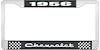 1956 Chevrolet Black And Chrome License Plate Frame With White Lettering - image 1