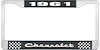 1961 Chevrolet Black And Chrome License Plate Frame With White Lettering - image 1
