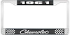 1961 Chevrolet Black And Chrome License Plate Frame With White Lettering - image 1