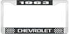 1963 Chevrolet Black And Chrome License Plate Frame With White Lettering - image 1