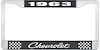 1963 Chevrolet Black And Chrome License Plate Frame With White Lettering - image 1