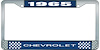 1965 Chevrolet Blue And Chrome License Plate Frame With White Lettering - image 1