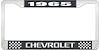 1965 Chevrolet Black And Chrome License Plate Frame With White Lettering - image 1