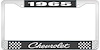 1965 Chevrolet Black And Chrome License Plate Frame With White Lettering - image 1