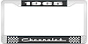 1965 Chevrolet Black And Chrome License Plate Frame With White Lettering - image 1