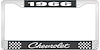 1966 Chevrolet Black And Chrome License Plate Frame With White Lettering - image 1