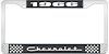 1966 Chevrolet Black And Chrome License Plate Frame With White Lettering - image 1
