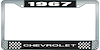Chevrolet Black And Chrome License Plate Frame With White Lettering - image 1