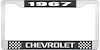 1967 Chevrolet Black And Chrome License Plate Frame With White Lettering - image 1