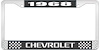 1968 Chevrolet Black And Chrome License Plate Frame With White Lettering - image 1