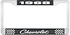 1968 Chevrolet Black And Chrome License Plate Frame With White Lettering - image 1