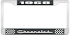 1968 Chevrolet Black And Chrome License Plate Frame With White Lettering - image 1