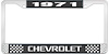 1971 Chevrolet Black And Chrome License Plate Frame With White Lettering - image 1