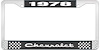 1978 Chevrolet Black And Chrome License Plate Frame With White Lettering - image 1