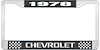 1978 Chevrolet Black And Chrome License Plate Frame With White Lettering - image 1