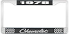1978 Chevrolet Black And Chrome License Plate Frame With White Lettering - image 1