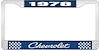 1978 Chevrolet Blue And Chrome License Plate Frame With White Lettering - image 1
