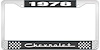 1978 Chevrolet Black And Chrome License Plate Frame With White Lettering - image 1