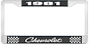 1981 Chevrolet Black And Chrome License Plate Frame With White Lettering - image 1