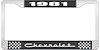 1981 Chevrolet Black And Chrome License Plate Frame With White Lettering - image 1
