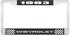 1983 Chevrolet Black And Chrome License Plate Frame With White Lettering - image 1