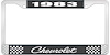 1983 Chevrolet Black And Chrome License Plate Frame With White Lettering - image 1