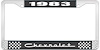 1983 Chevrolet Black And Chrome License Plate Frame With White Lettering - image 1