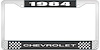 1984 Chevrolet Black And Chrome License Plate Frame With White Lettering - image 1