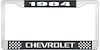 1984 Chevrolet Black And Chrome License Plate Frame With White Lettering - image 1
