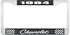 1984 Chevrolet Black And Chrome License Plate Frame With White Lettering - image 1