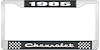 1985 Chevrolet Black And Chrome License Plate Frame With White Lettering - image 1