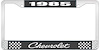 1985 Chevrolet Black And Chrome License Plate Frame With White Lettering - image 1