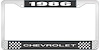1986 Chevrolet Black And Chrome License Plate Frame With White Lettering - image 1