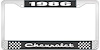 1986 Chevrolet Black And Chrome License Plate Frame With White Lettering - image 1
