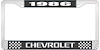 1986 Chevrolet Black And Chrome License Plate Frame With White Lettering - image 1