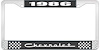 1986 Chevrolet Black And Chrome License Plate Frame With White Lettering - image 1