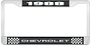 1988 Chevrolet Black And Chrome License Plate Frame With White Lettering - image 1