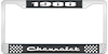 1988 Chevrolet Black And Chrome License Plate Frame With White Lettering - image 1